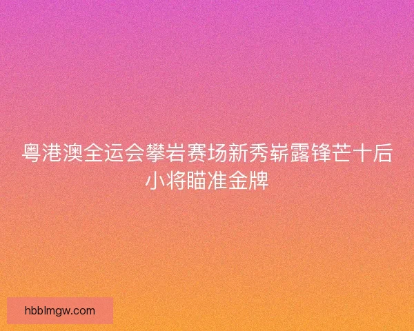 粤港澳全运会攀岩赛场新秀崭露锋芒十后小将瞄准金牌